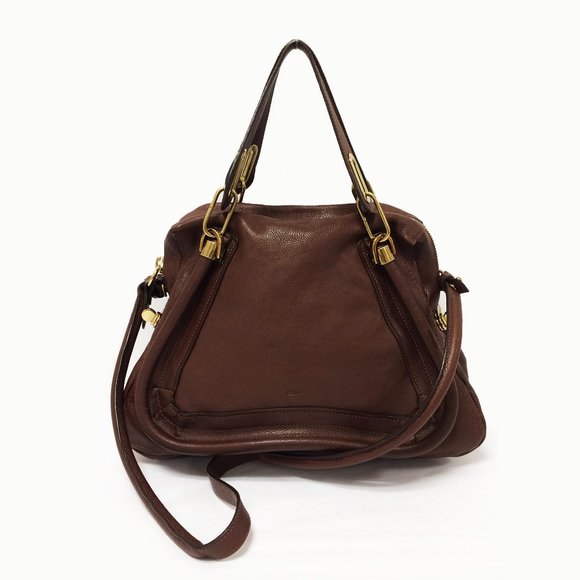 Chloe` Paraty Brown Leather Shopper Bag - Picture 1 of 10